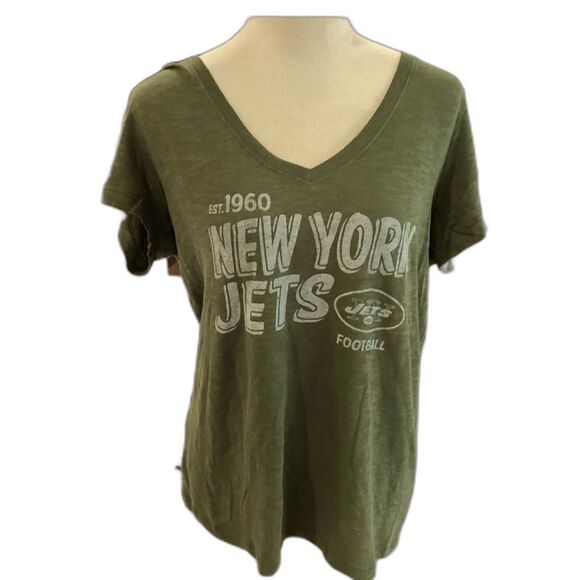 NFL Tops - NFL T-Shirt Women’s Size XL Color Green New York Jets V-Neck Forty Seven Brand